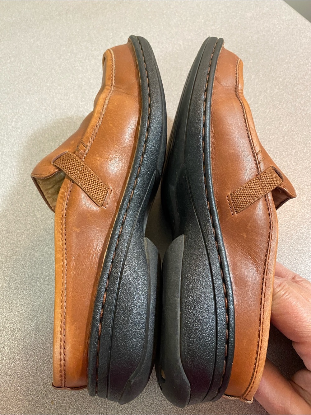 Merrell Women's Cognac Leather Slip-On Clog Mules - Picture 6 of 10